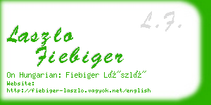 laszlo fiebiger business card